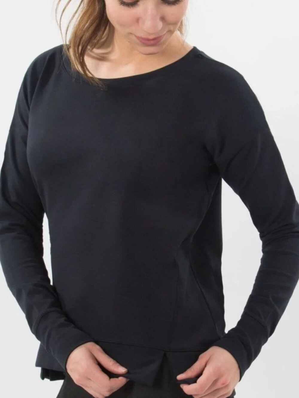 New Betabrand Black No Sweat Pullover Long Sleeve Top Small